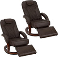 RecPro Nash 28' RV Euro Chair Recliner | Modern Design | RV Furniture | Swivel Base | Recliner Chair (2 Chairs, Chestnut)