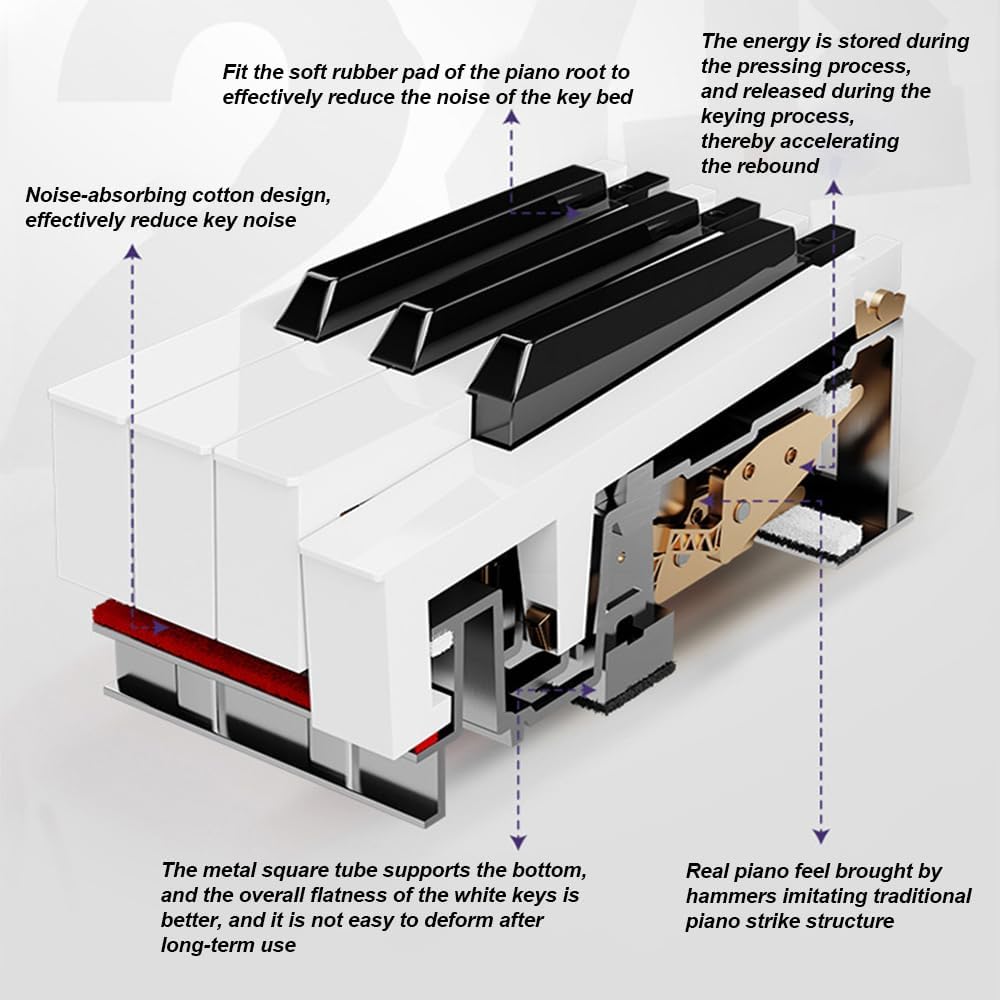 GAGALU (Piano Bench Not Included!) 88-Key Electric Piano, Multi-Function Vanity Drawer Piano, Desk Electric Piano