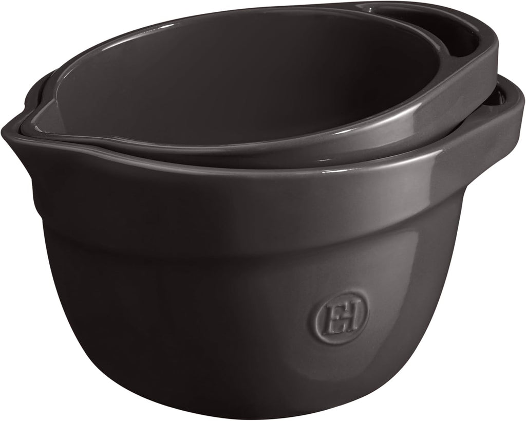 Emile Henry Made in France Mixing Bowl Large -4.75 Quart |Truffle