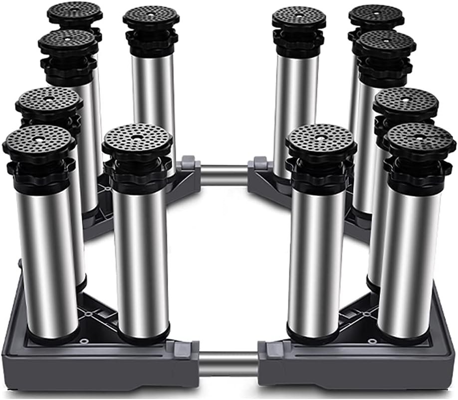 Adjustable Washing Machine Base Shockproof Base Stand Universal Base Fridge Stand Washing Machine Holder Stent Appliance Rollers Floor Trays 4/8/12 Feet for Cabinet Vertical A