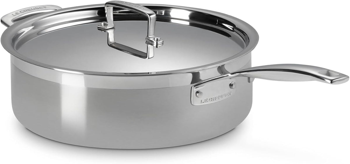 Le Creuset Tri-Ply Stainless Steel 6-Quart Covered Saute Pan