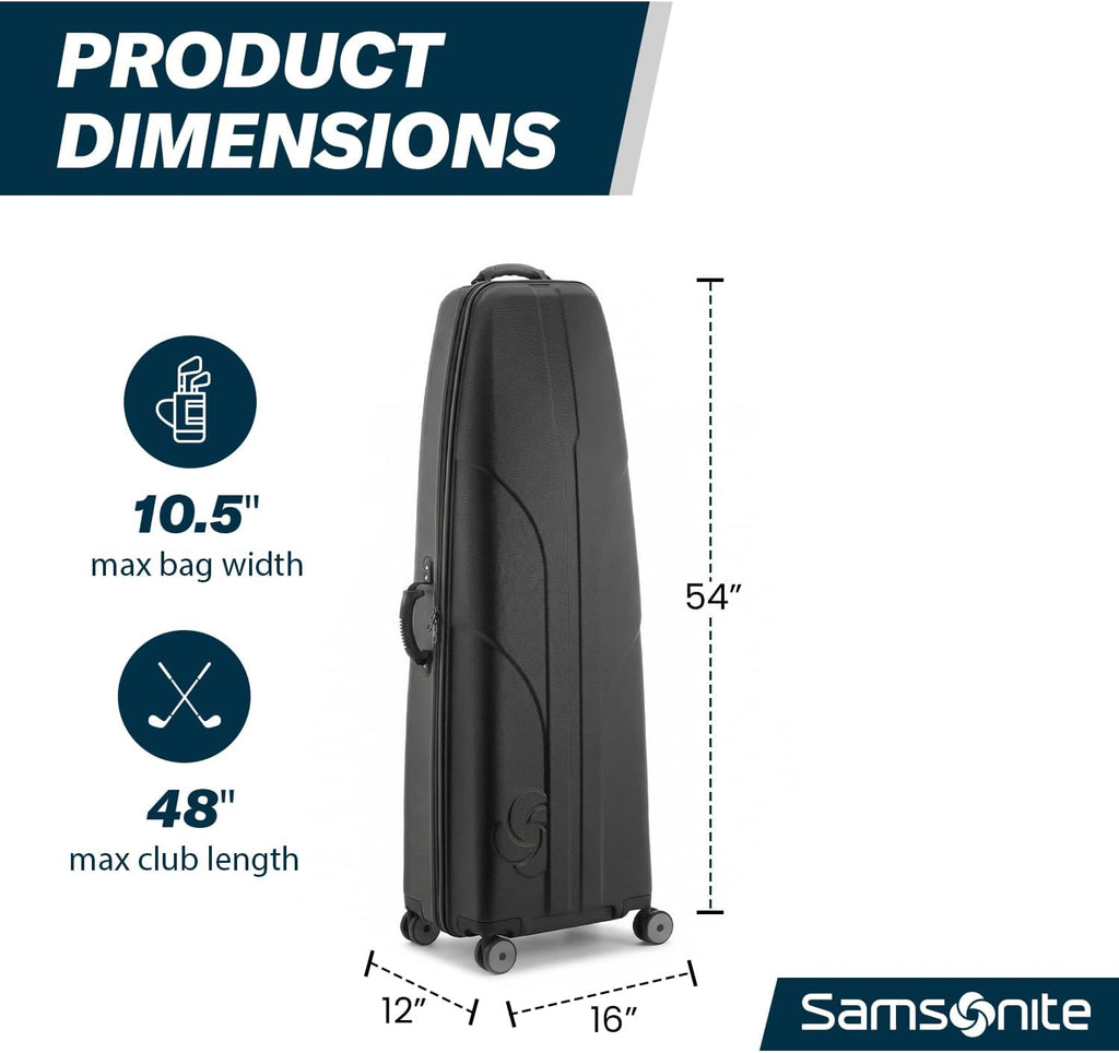 Samsonite Tour Deluxe Golf Hard Case Golf Travel Bag, Lightweight & Durable ABS Shell, 360 Degree Multi-Directional Wheels