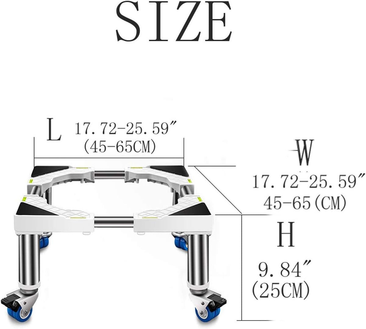Adjustable Washing Machine Base Heightening Washing Machine Stand Universal Portable Dryer Shelf Refrigerators Base Roller 4/8/12 Feet Holder Floor Trays for Furniture Cabinet