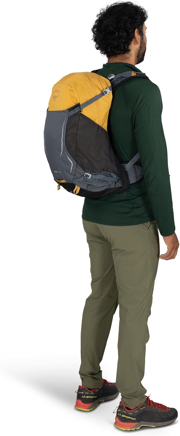 Osprey Hikelite 26L Durable Hiking Backpack - Travel Daypack with Rain Cover for Men and Women, Tungsten Yellow