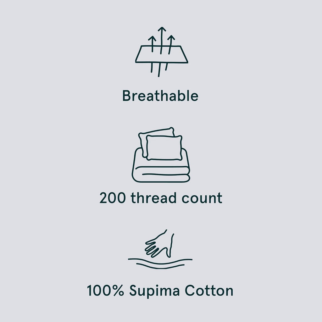 Tuft & Needle Queen Percale Sheet Set – 100% Supima Cotton, Crisp & Cooling Sheets for Hot Sleepers, Breathable & Durable Hotel-Quality Bedding, Deep 16' Pockets, Oeko-Tex Certified, Cloud