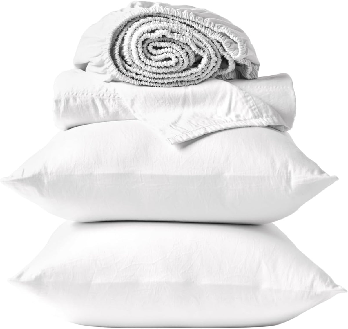 Coyuchi Classic Sateen Sheet Set Full, Alpine White, 100% GOTS Certified Organic Cotton, Silky Soft, Luxury Sheets, Fair Trade Certified, 4-Piece Bedding Set