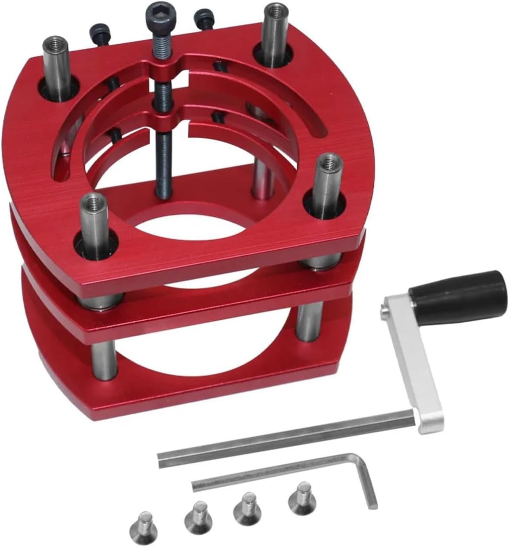 Router Lift and Aluminum Router Plate W/Sliding Fence and Miter Gauge for Wood Router Trimming Machine Working Benches DIY Tool(Red Router Lift)