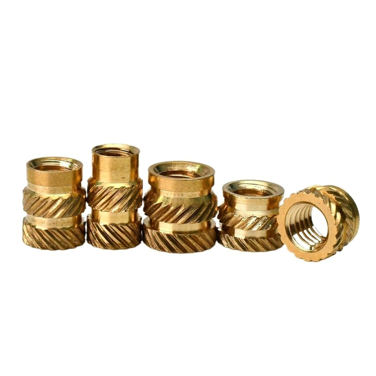 200-800Pcs M2 M2.5 M4 M5 M3 Heat Insert Nut Thread Insert 3D Printing Hot Melt Knurled DoubleTwill Embedment Brass InsertNut M6(800pcs,M4x5x6)