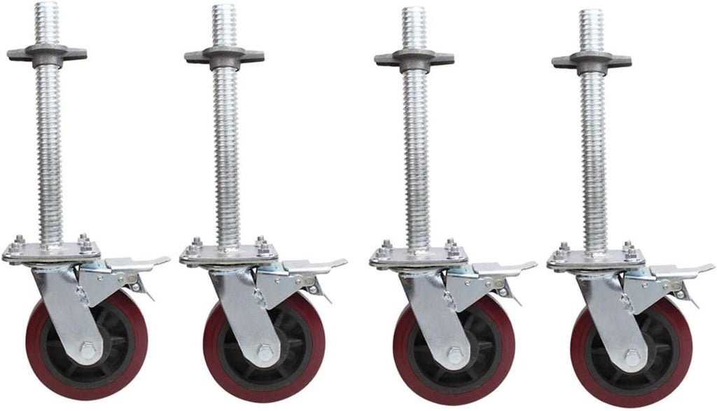 6Inch Scaffolding Wheels Adjustable Base Mobile Frame Universal Casters with Brake for Easy Mobility and StabilityPerfect for DIY Projects and Construction Use