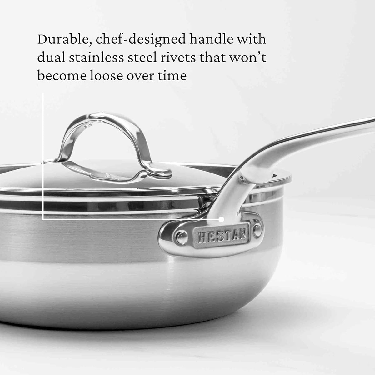 Hestan ProBond Forged - Professional Clad Stainless Steel Essential Pan, 3.5 Quart, Induction Compatible