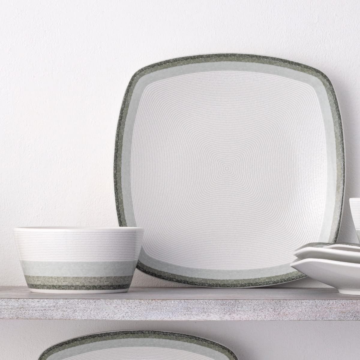 Noritake Colorscapes Layers Sage 12-Piece Square Dinnerware Set, Service for 4