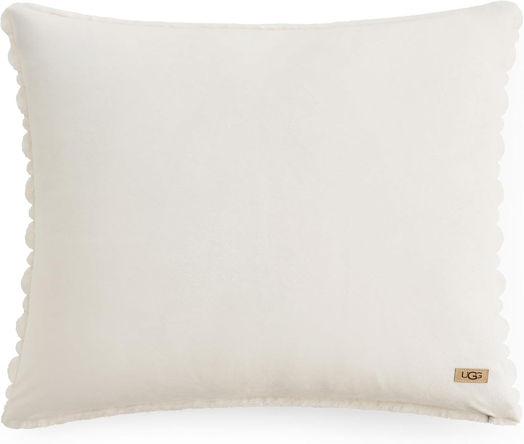 UGG Brinkley Full/Queen Comforter Set – Plush Faux Fur Bedding for Cozy Farmhouse & Boho Chic Decor, Hotel-Style Comforter Full/Queen Size with 2 Pillow Shams, Soft Bedding Set, Snow White | Luxury