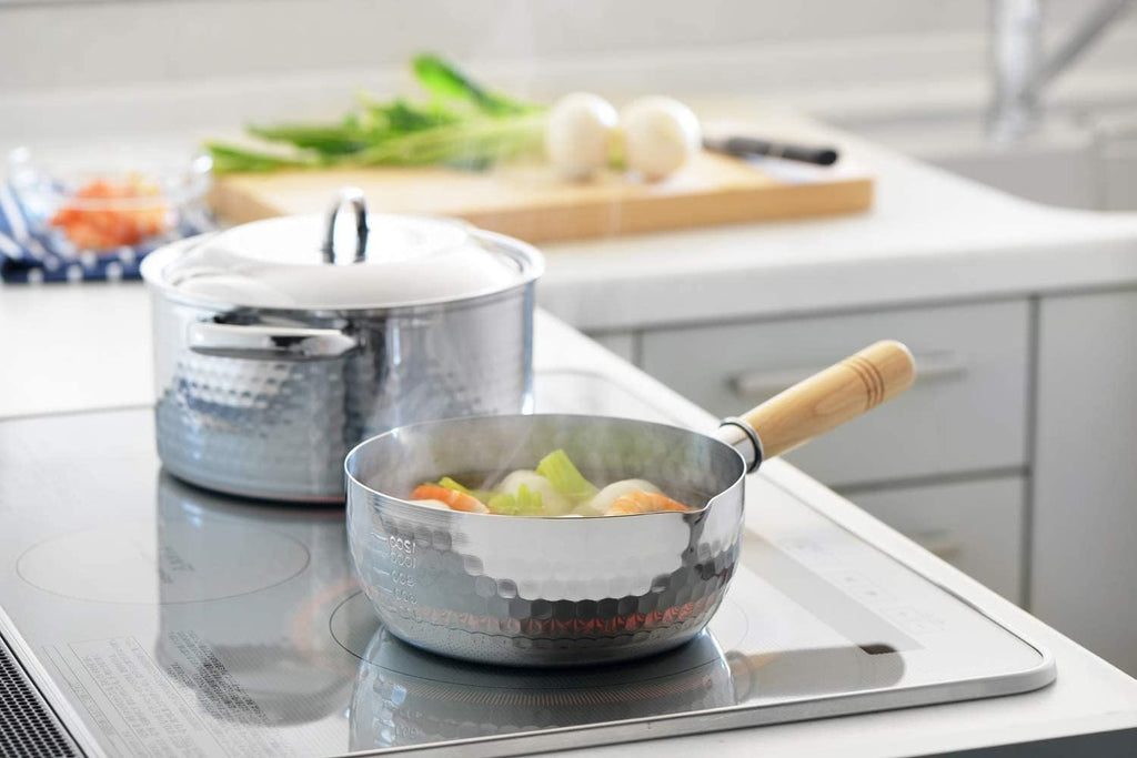 Japanese Stainless Steel Yukihira Saucepans 22cm Cooking Pot, 3 Quart, Made in Japan, 20-Pack