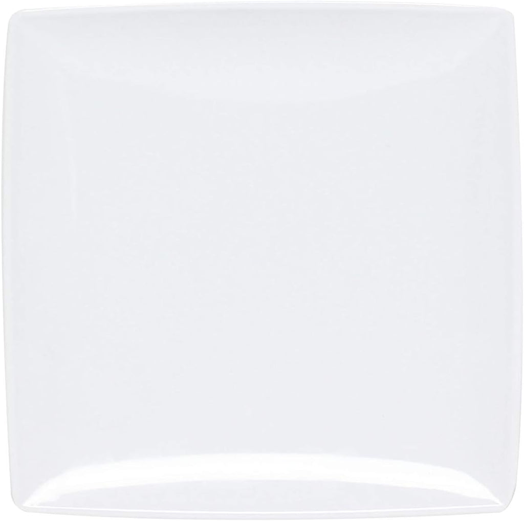 Thunder Group Classic white melamine dinnerware collection 7 1/4' square plate, 1/2' deep, comes in dozen