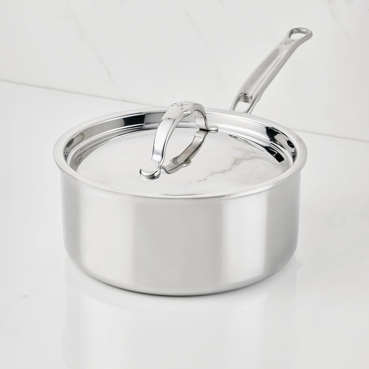 Hestan ProBond Luxe 3-Quart Saucepan with Lid, Professional Clad Stainless Steel ProCore Tri-Ply Clad Construction, Polished Exterior, Induction & Oven Safe