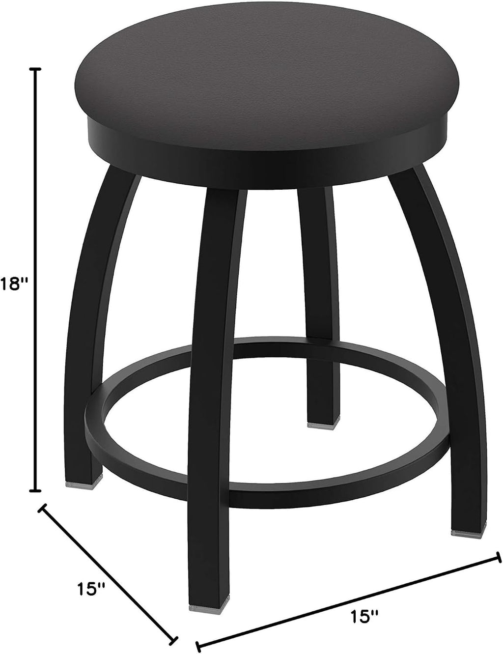 HBS 802 Misha 18' Swivel Vanity Stool with Black Wrinkle Finish and Canter Storm Seat