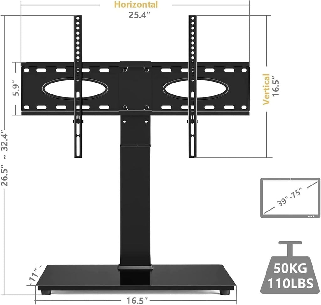 Mobile TV Cart, Rolling tv Stand, Mobile tv Stand TV Mount TV Stand Base,Universal Swivel TV Stand Height Adjustable TV Table Stand(