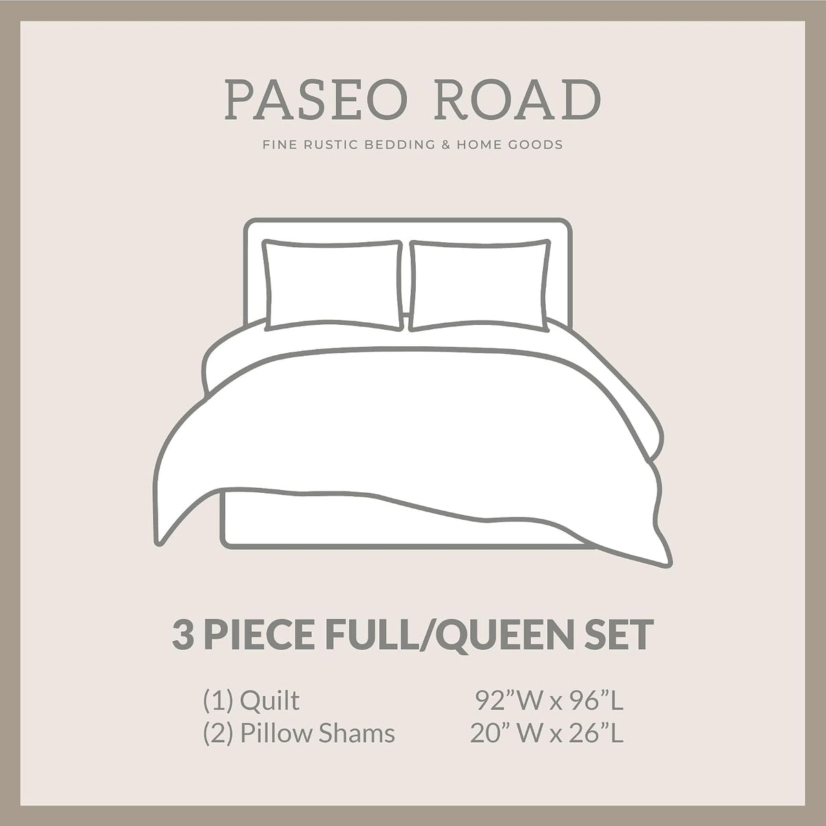 Paseo Road Del Sol Queen Quilt Set, 3 Piece Rustic Western Bedding Set with Pillow Sham, Lightweight Reversible Cotton Quilt with Southwestern Aztec Pattern, Soft Breathable Cozy Boho Bedding