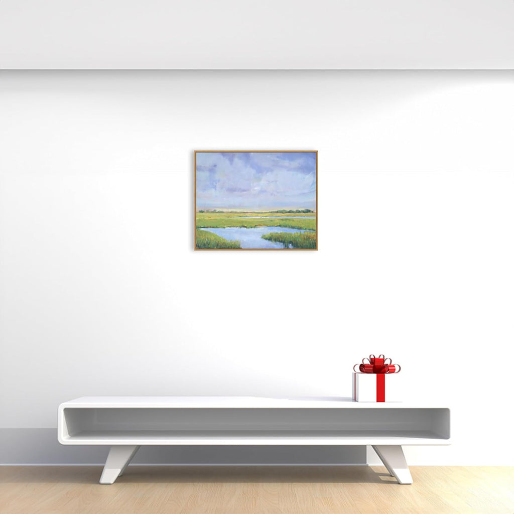 Amanti Art Framed Canvas Wall Art 23x28 Summer Marsh I by Tim O'Toole, Framed Wall Art Canvas, Landscapes Artwork, Modern Decor, Medium Poster Painting for Living Room, Bedroom, Bathroom, Kitchen,