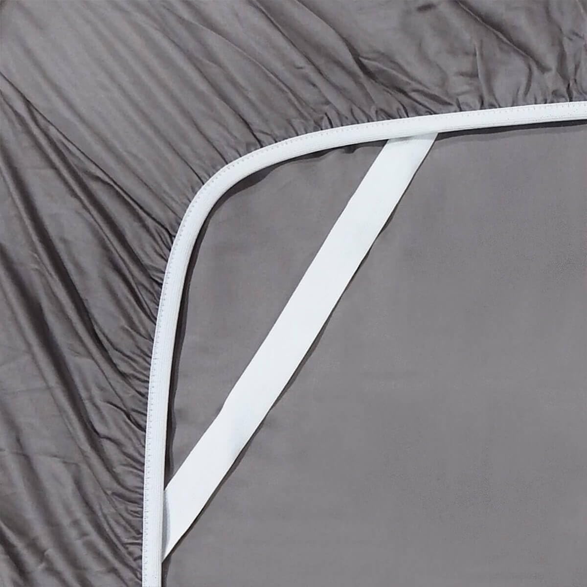 Royal Tradition Made in USA- Luxurious RV Bed Sheet Set (RV Short King, Grey) Soft Cotton Sateen 608 Thread Count Camper Sheets