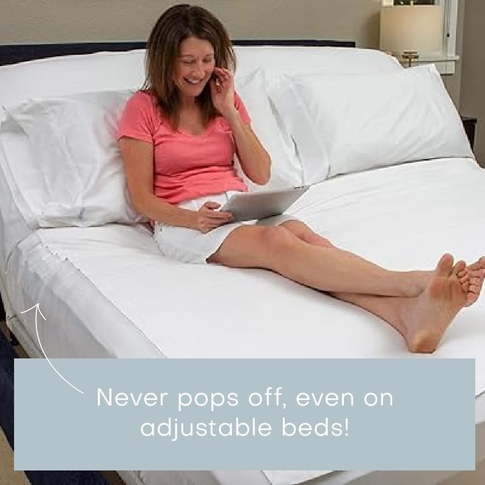 QuickZip Fitted Plus Spare Bundle: 1 Fitted & 1 Zip Sheet Easy Change, Soft Percale 400 TC 100% Cotton - Queen Size Deep Pocket Sheets - Deep Navy