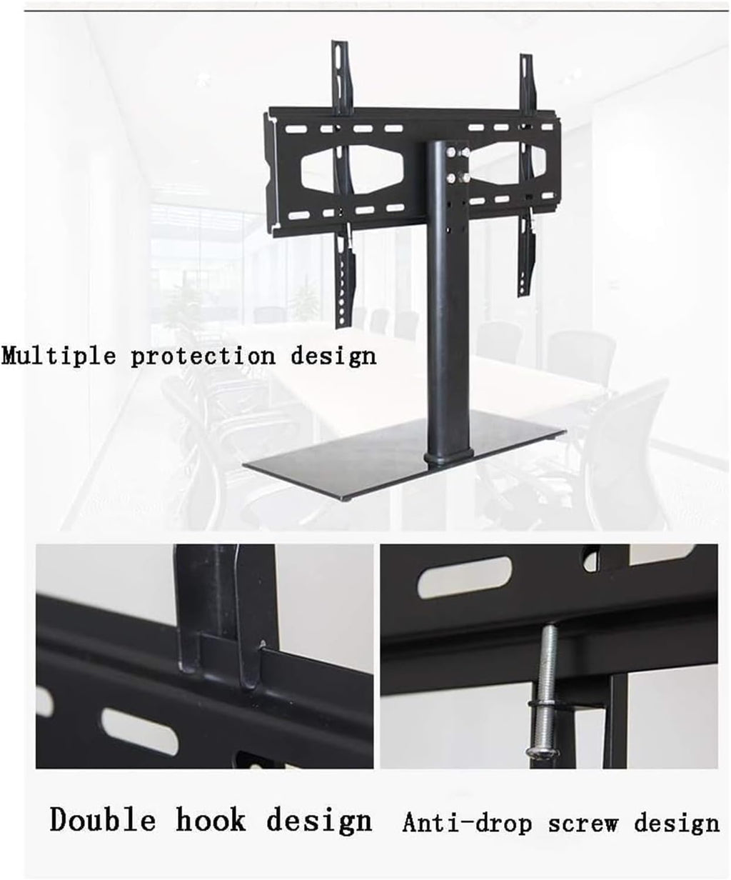 Mobile TV Cart, Rolling tv Stand, Mobile tv Stand TV Mount TV Stand Base,Universal Swivel TV Stand Height Adjustable TV Table Stand(