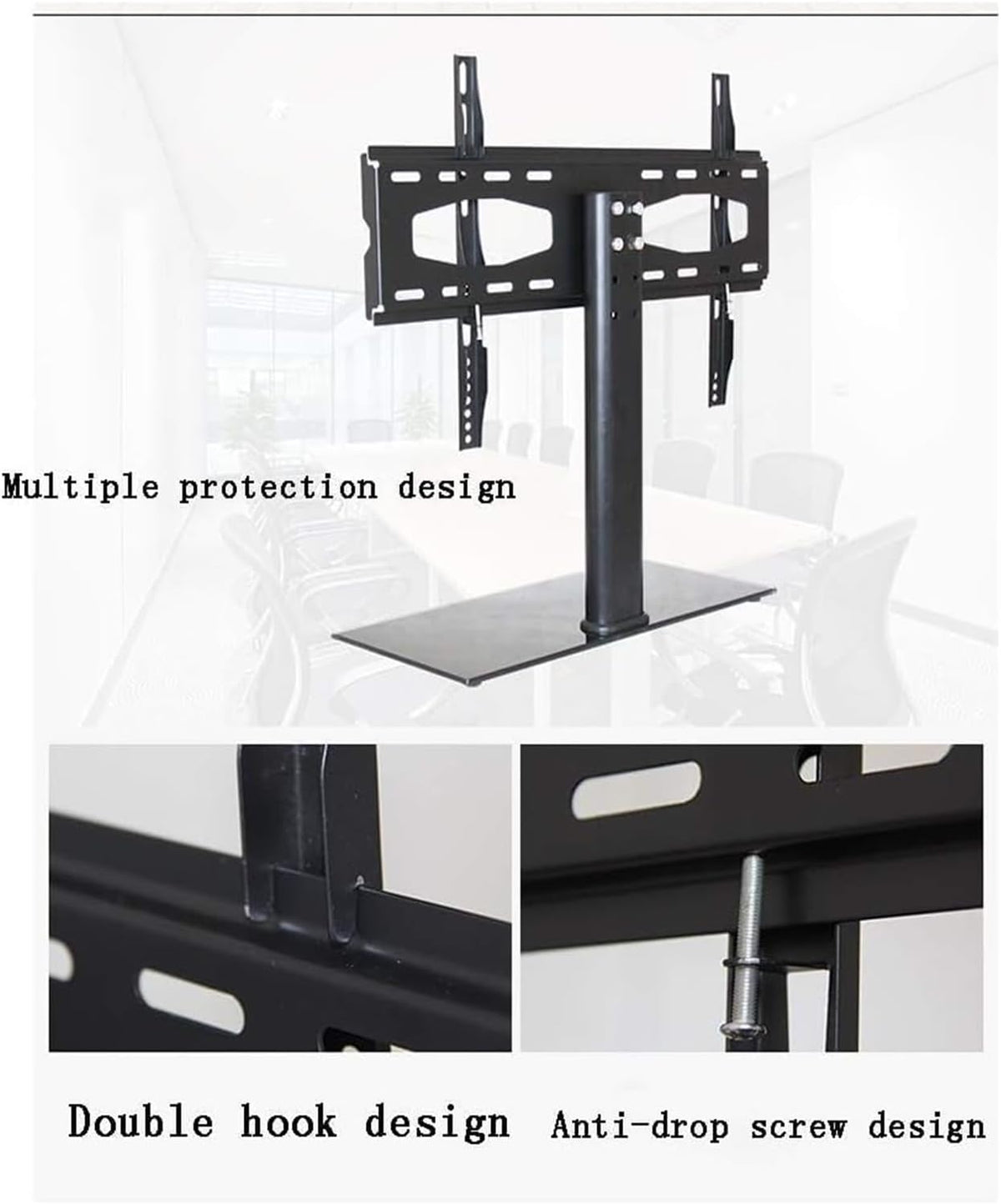 Mobile TV Cart, Rolling tv Stand, Mobile tv Stand TV Mount TV Stand Base,Universal Swivel TV Stand Height Adjustable TV Table Stand(