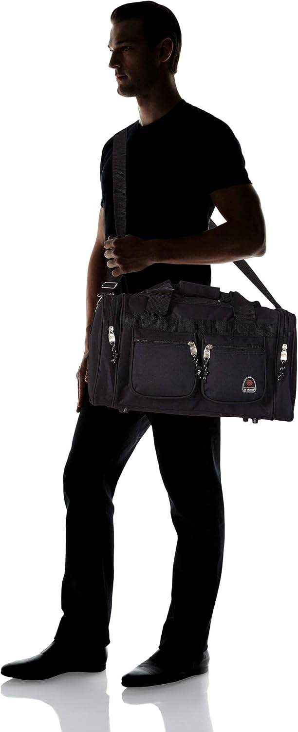 Rockland Duffel Bag, Black, 18.5 in X 10.5 in X 8.5 in (Pack of 12)