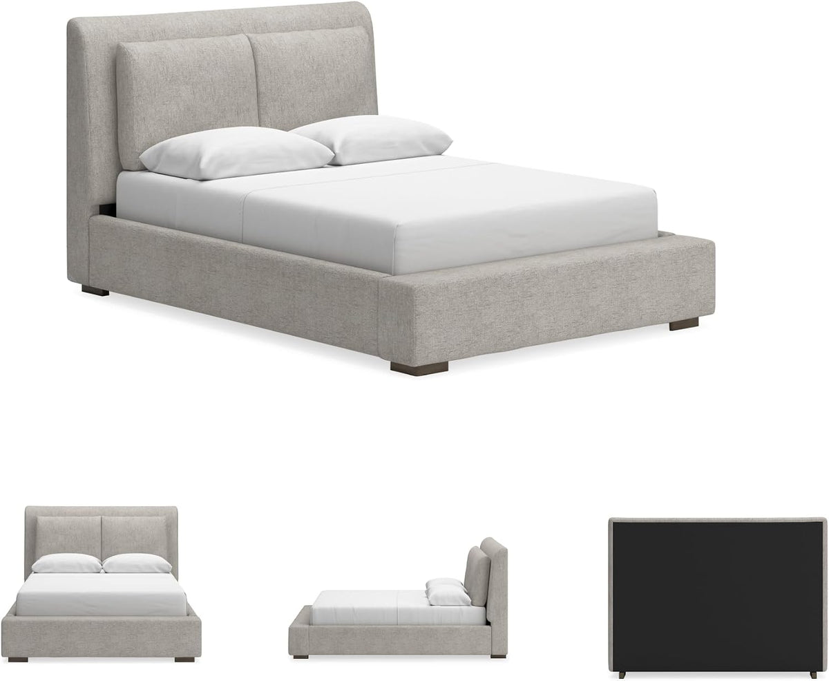 Signature Design by Ashley Cabalynn Casual Queen Upholstered Bed, Foundation or Box Spring Needed, Beige