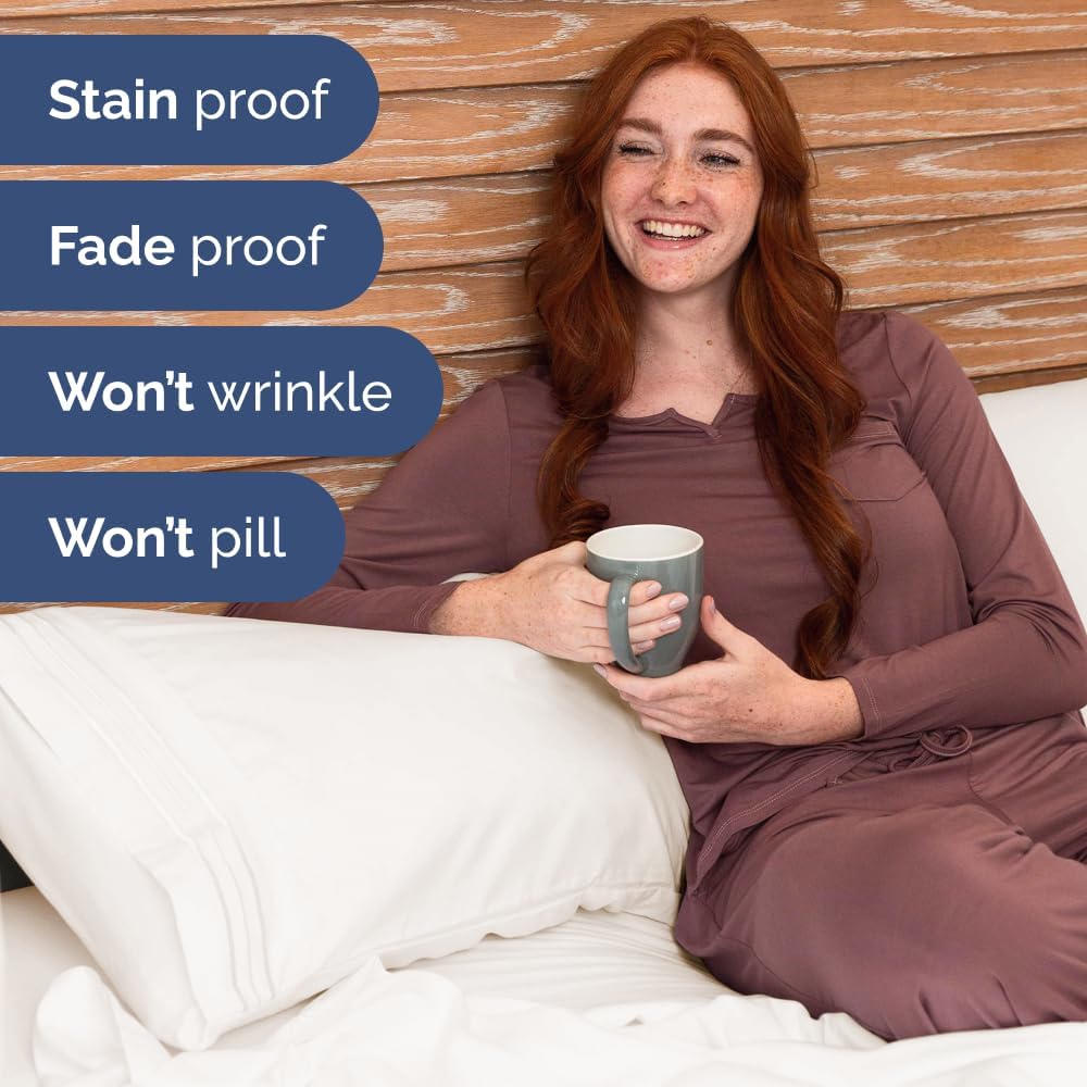 Bulk Case Pack of 16 Sheet Sets - (16) Complete Twin XL Size Sheet Sets w/ Deep Pockets - Wholesale Bulk Bedding for Hotels, Spas & Airbnbs - Breathable, Soft & Wrinkle Free - (Twin XL, Antique White)
