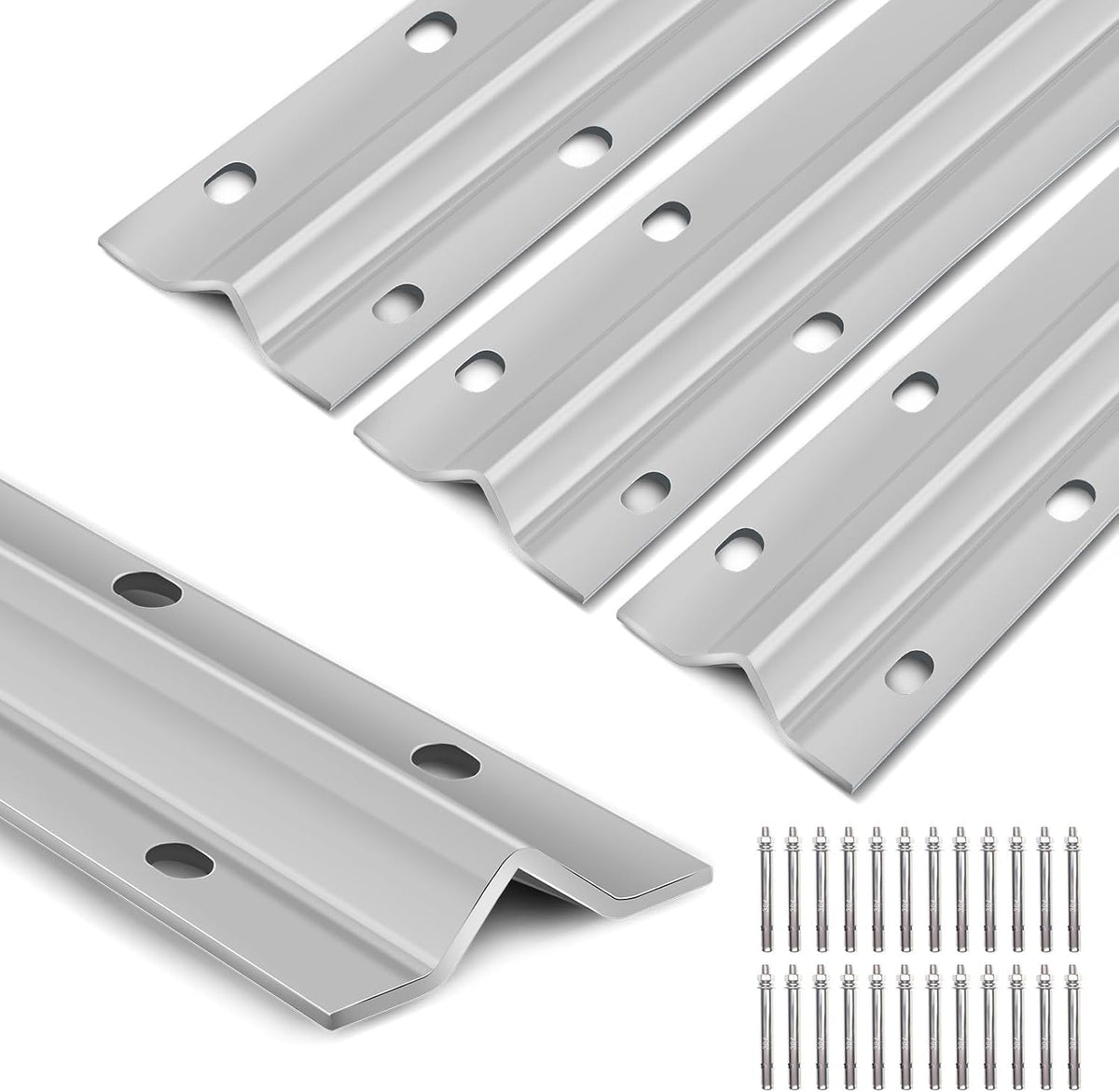 32ft V-Track for Sliding Gates, Galvanized Steel Heavy-Duty Inverted V-Groove Track with Hammer Drive Anchors, Durable & Rust-Resistant Rolling Gate Rail for Driveways Systems (8ft 4pcs)