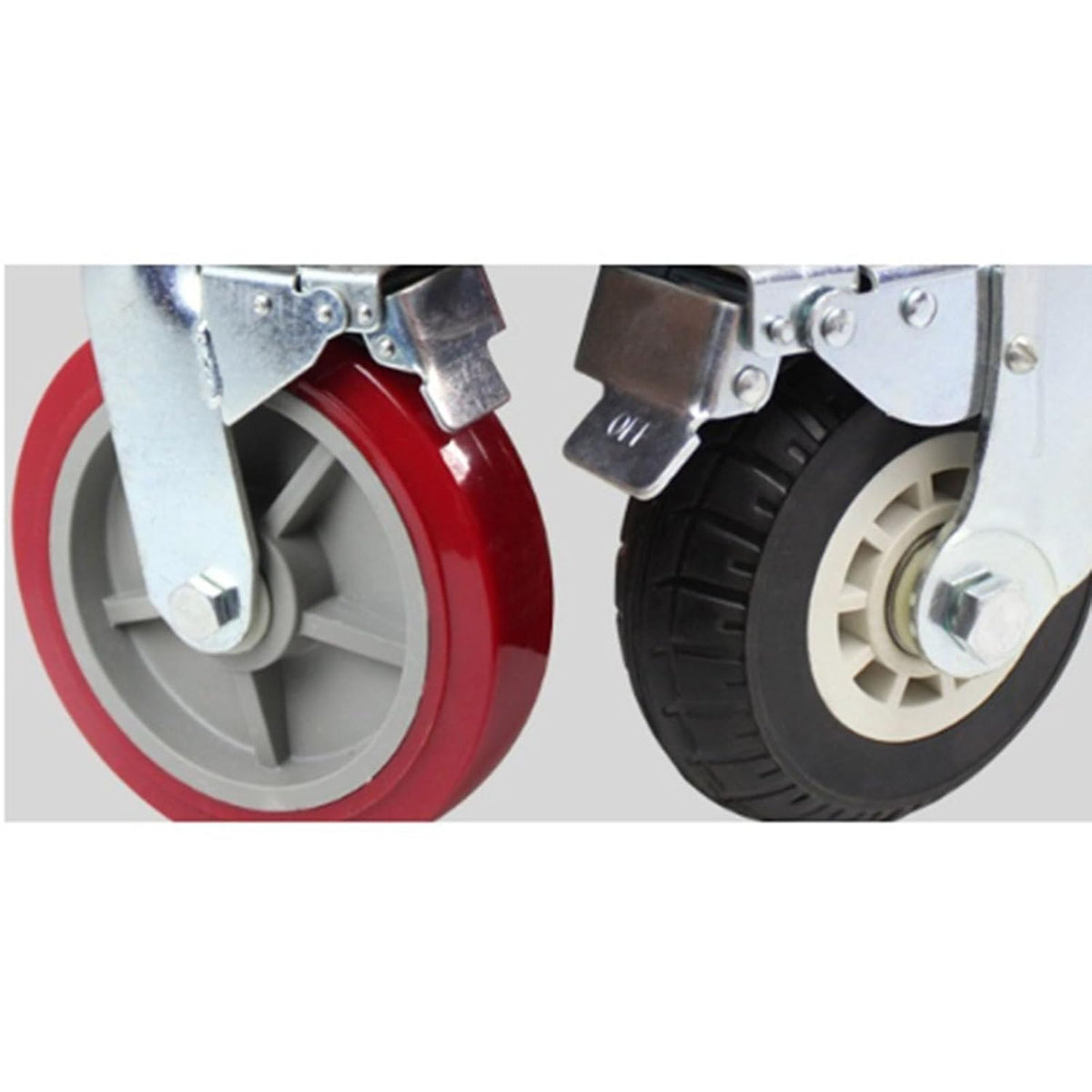 High Load-Bearing Scaffolding Movable Wheel 8-inch Universal Caster with Brake Adjustable Height Screw Base Mobile Bracket Wheel