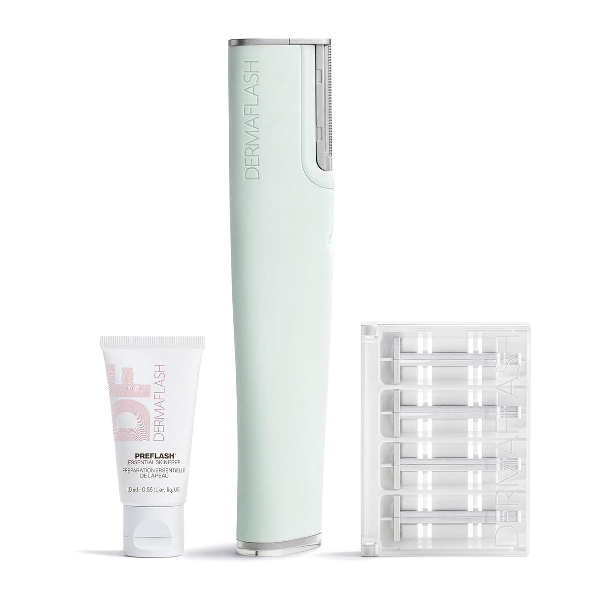 DERMAFLASH LUXE+ Sonic Dermaplaning Tool for Face Peach Fuzz Removal, Anti-Aging and Exfoliation