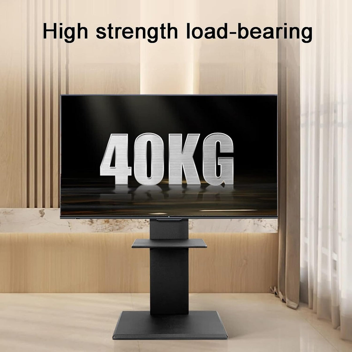 Universal TV Stand Swivel and Height Adjustable TV Mount Stand with Wood Base, Portable Floor TV Stand Holds - Mobile Stand, Floor TV Stand for 32-70 Inch TVs, Per(