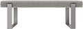 VANT Upholstered Bed Bench - Weave Moondust Grey - Brushed Nickel - Contemporary Modern, Bedroom Bench Seat, Hallway, or Entryway