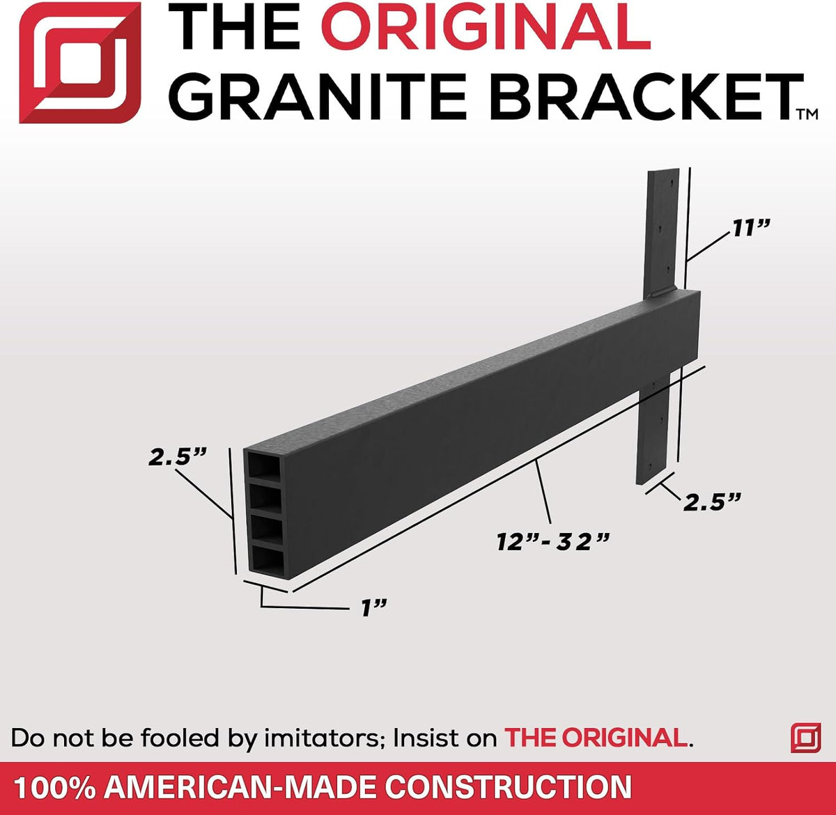 Original Free Floating Vanity Bracket® (Vertical 28 Inch - White)