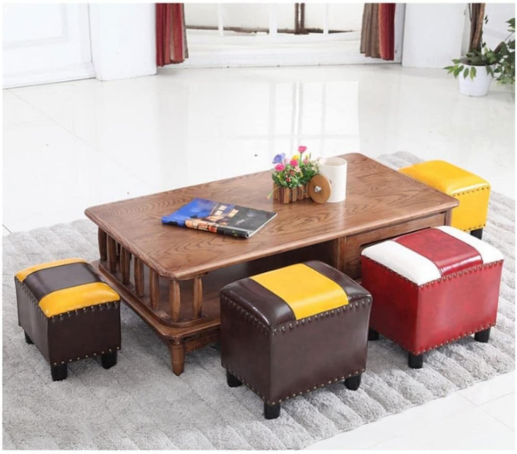 Vanities Benches, Desk Stools, Leather Piano Stool, Footstools(Black)