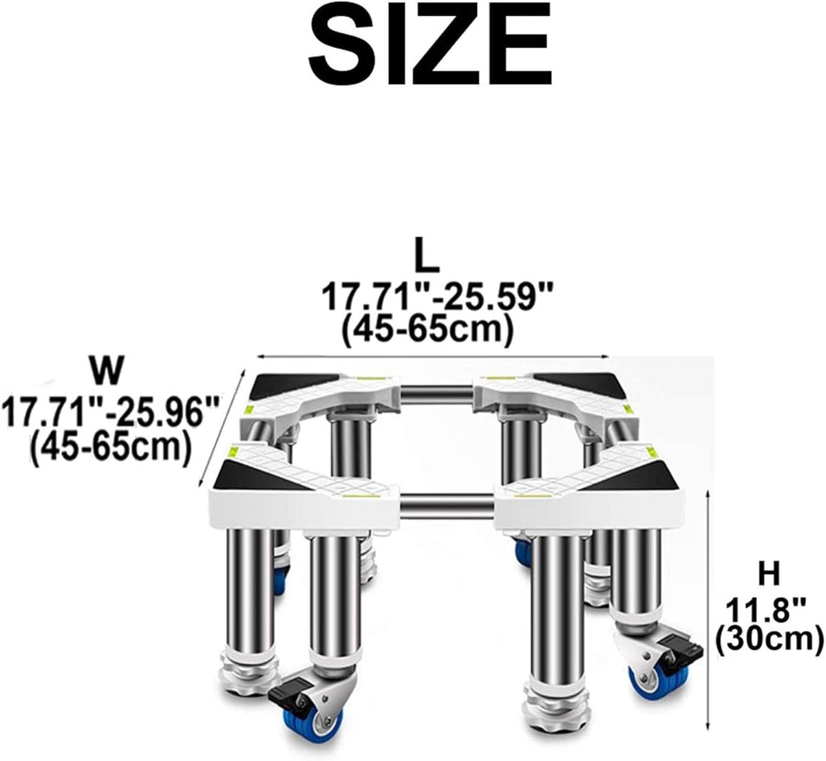 Washing Machine Stand Base Heavy Duty Washing Machine Base with Wheels Universal Mobile Base Fridge Stand Locking Swivel Wheels Dryer Stent Appliance Refrigerat,4 Feet+4 Wheel-30cm