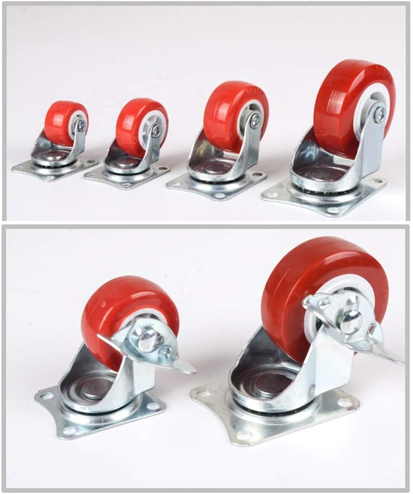 1.5' Swivel Casters with Universal Brake Silent 2' Wheels (50mm 50kg) for Garden Pot Base Scaffold Transport Mobility Solutions