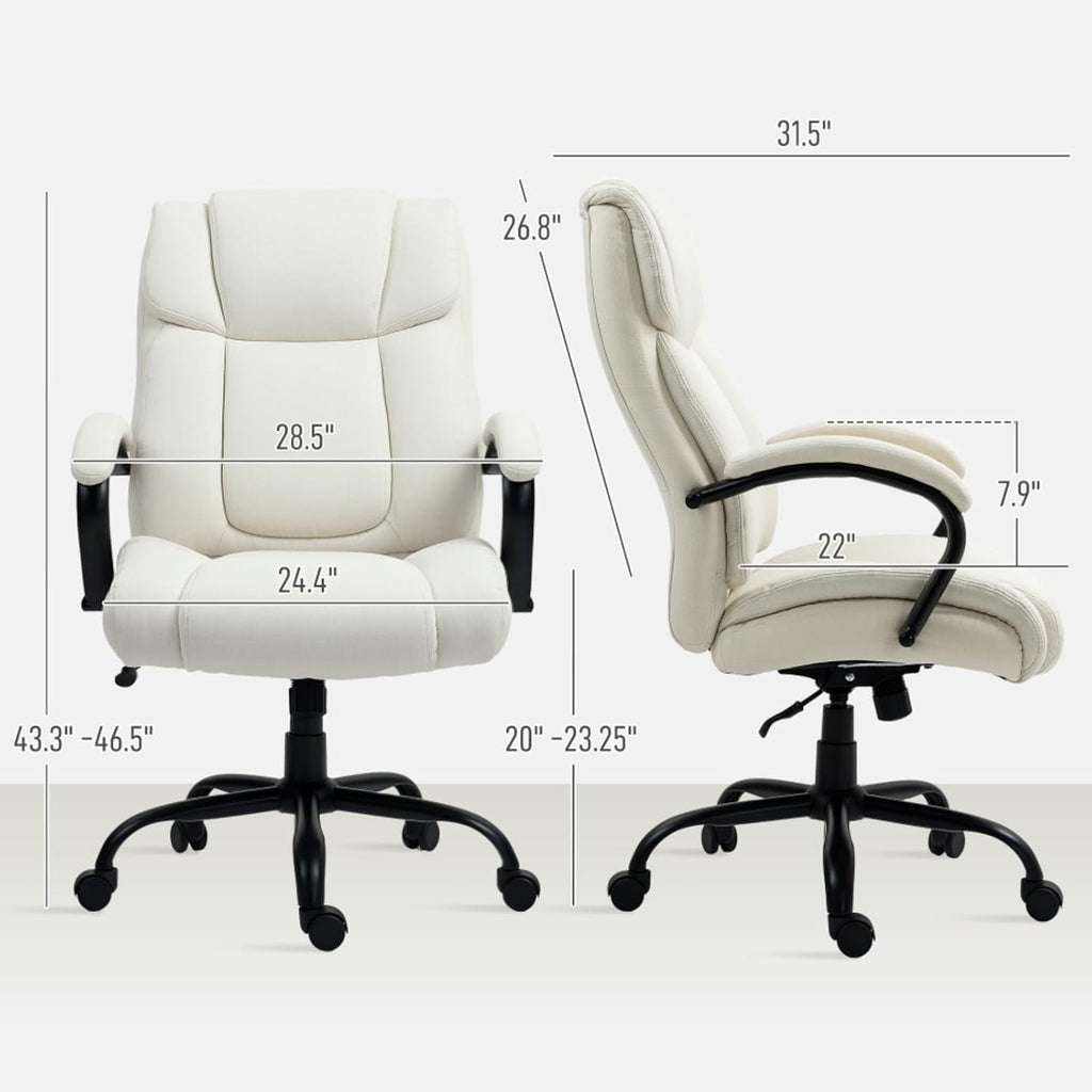 Hassyee Comfortable Design Executive Office Chair with Universal Wheels, Curved Backrest Design Home Office Table Chair with Adjustable Height