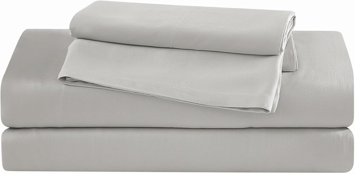 Brooklyn Loom 300 Thread Count 100% Rayon from Bamboo Grey 4 Piece King Sheet Set