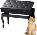 Piano Bench with Storage Piano Accessories Piano Bench Adjustable Height Vanity Stool Duet Piano Bench Black Length 72cm*Width 34cm