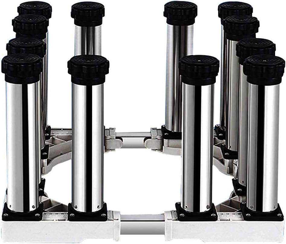 Adjustable Washing Machine Base Tumble Dryer Washing Machine Raiser Stand Universal Fridge Stand Adjustable Width/Length 40-65cm Heightening Stainless Steel Shelf Height 29-32