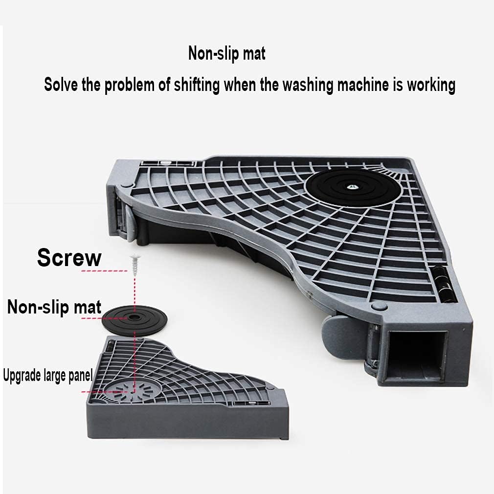 Adjustable Washing Machine Base Upgraded Washing Machine Stand Universal Fridge Base Stand Retactable Furniture Base Bracket Adjustable 47.5-63cm Stand Heavy Machines Stand 4/