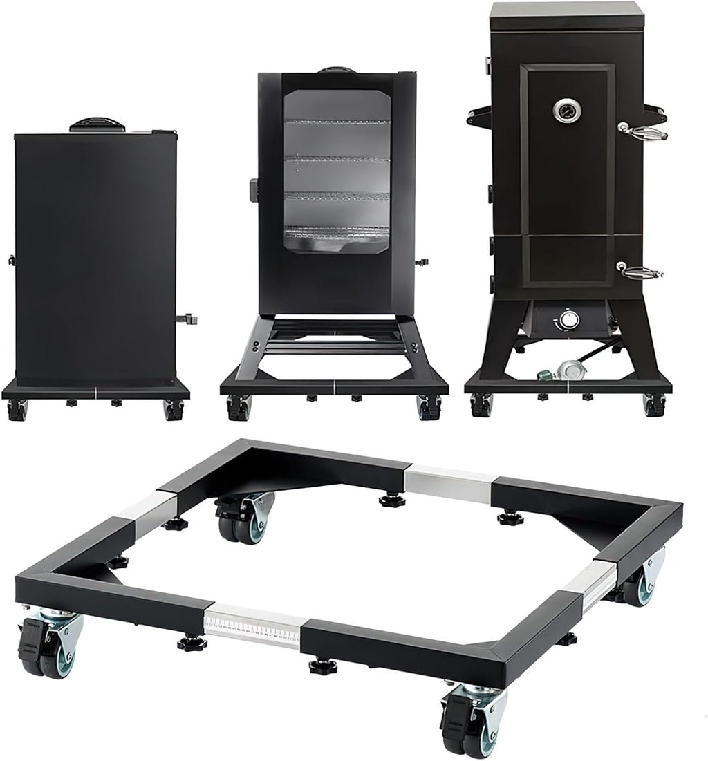Heavy Duty Mobile Base with Wheels for Smoker Oven, Adjustable Universal Dolly Stand with Locking Casters (High-end Model)