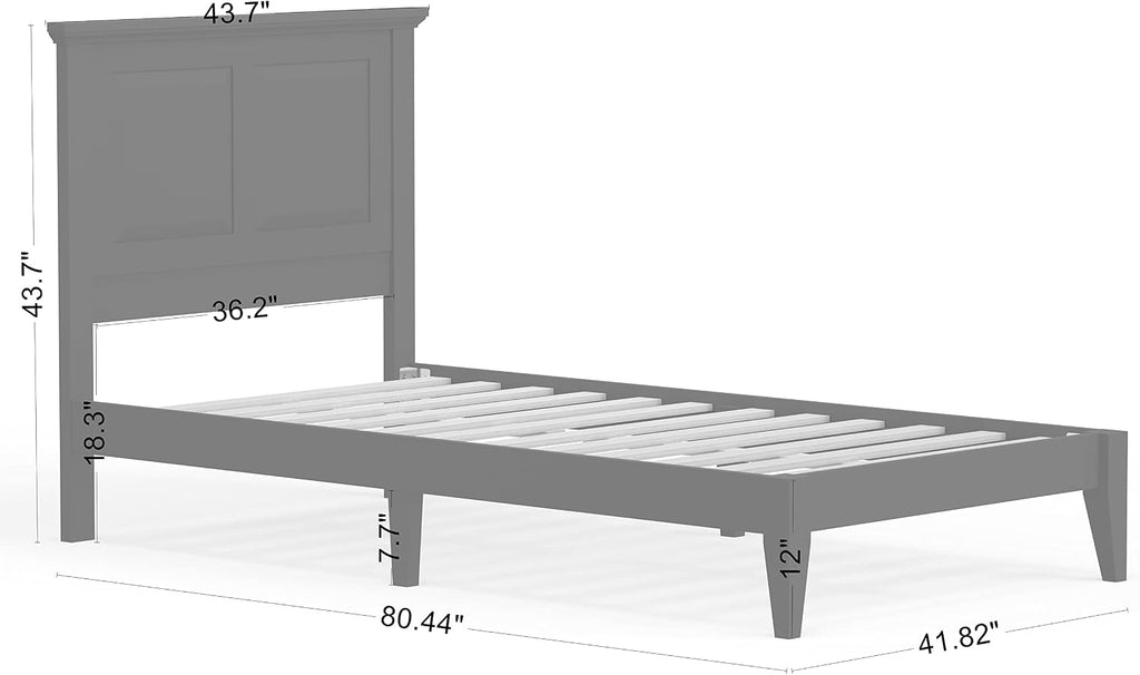 Glenwillow Home Cottage Style Solid Wood Platform Bed in Twin - Gloss White
