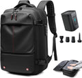 Somago Vacuumable Backpack Expandable Water-resistant Travel Bag with Air Pump Multifunctional Rucksack Backpack with TSA Lock Anti-thief Pocket Fit for 17 Inch Laptop