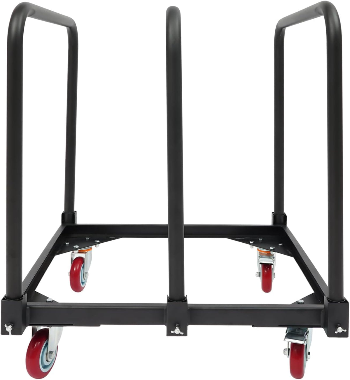 Heavy-Duty 3 Pole Panel Cart, 200 lbs Capacity Folding Table Truck with 4 Swivel Wheels (2 Locking), Industrial Utility Cart for Plywood, Lumber, Mattress Moving