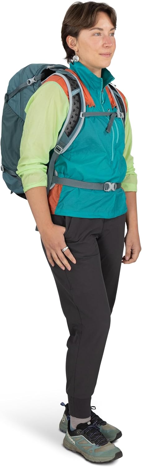 Osprey Hikelite 26L Durable Hiking Backpack - Travel Daypack with Rain Cover for Men and Women, Raven Black
