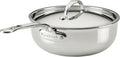 Hestan ProBond Luxe Saucepan with Lid, 2 Quart Polished Tri-Ply Stainless Steel - Professional Clad Cookware, Induction Compatible, Oven Safe